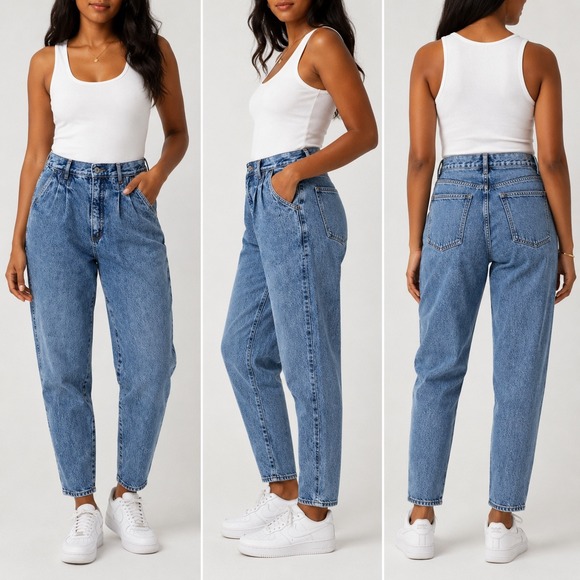 bill blass Denim - VTG Bill Blass Jeans Womens 12 Blue Pleated High Waist Acid Wash Denim 90s Mom
